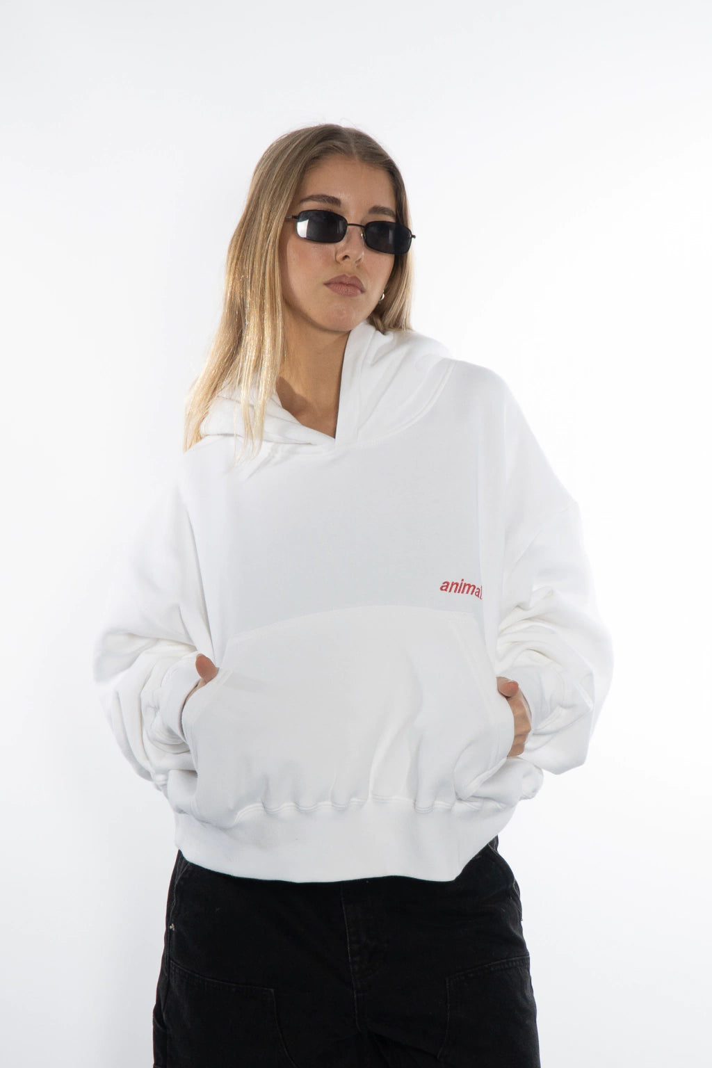 HOODIE CROP WHITE