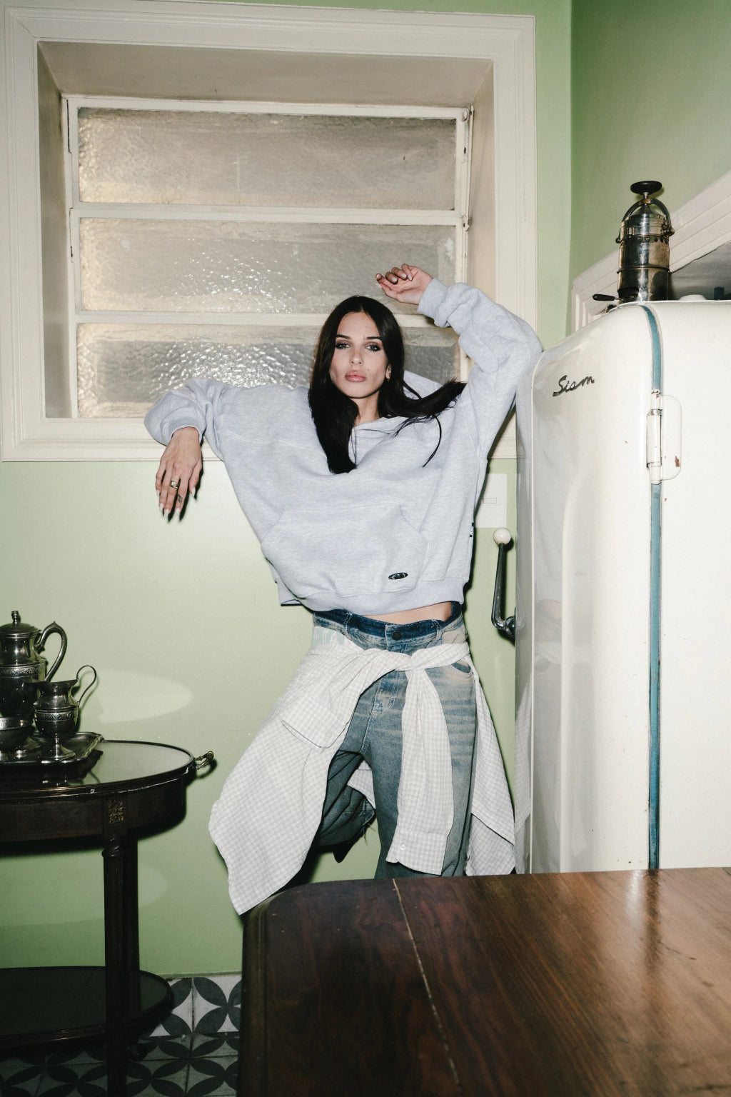 HOODIE - OVERLOCK GREY