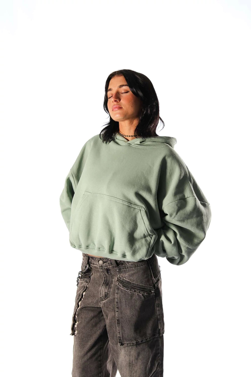 HOODIE CROP - "helado melona"